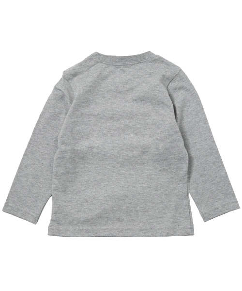 X-girl Stages（エックスガールステージス）の「L/S TEE PATCHED BAR LOGO (12M～3T)（Tシャツ/カットソー・キッズ・アッシュ/ホワイト/ブラック・12M/2T/3T）」の4枚目の写真