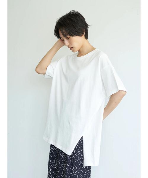 AMERICAN HOLIC（アメリカンホリック）の「前後差サイドスリットカットチュニック1　＊（Tシャツ/カットソー・レディース・ブラウン/ベージュ/オフホワイト/ブラック/チャコールグレー・FREE）」の6枚目の写真