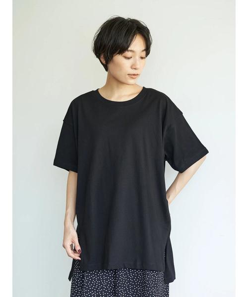 AMERICAN HOLIC（アメリカンホリック）の「前後差サイドスリットカットチュニック1　＊（Tシャツ/カットソー・レディース・ブラウン/ベージュ/オフホワイト/ブラック/チャコールグレー・FREE）」の12枚目の写真