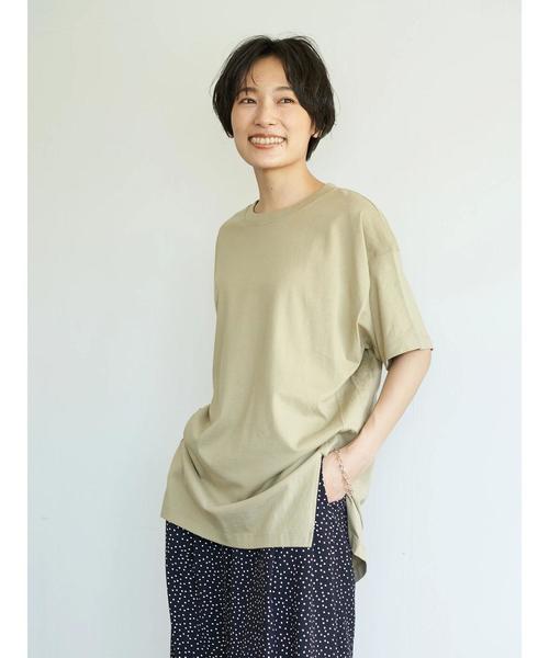 AMERICAN HOLIC（アメリカンホリック）の「前後差サイドスリットカットチュニック1　＊（Tシャツ/カットソー・レディース・ブラウン/ベージュ/オフホワイト/ブラック/チャコールグレー・FREE）」の15枚目の写真