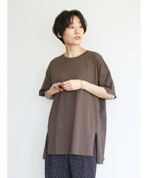 AMERICAN HOLIC（アメリカンホリック）の「前後差サイドスリットカットチュニック1　＊（Tシャツ/カットソー・レディース・ブラウン/ベージュ/オフホワイト/ブラック/チャコールグレー・FREE）」の18枚目の写真