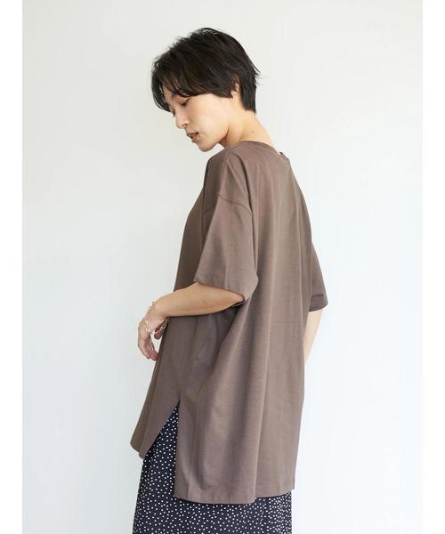 AMERICAN HOLIC（アメリカンホリック）の「前後差サイドスリットカットチュニック1　＊（Tシャツ/カットソー・レディース・ブラウン/ベージュ/オフホワイト/ブラック/チャコールグレー・FREE）」の19枚目の写真