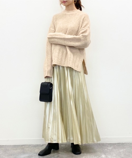 archives（アルシーヴ）の「アルパカ混クルーネックベーシックプルオーバー（ニット/セーター・レディース・ベージュ/オフホワイト/グリーン/モカ・MEDIUM）」の18枚目の写真