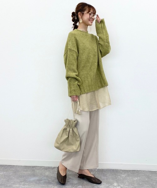 archives（アルシーヴ）の「アルパカ混クルーネックベーシックプルオーバー（ニット/セーター・レディース・ベージュ/オフホワイト/グリーン/モカ・MEDIUM）」の13枚目の写真