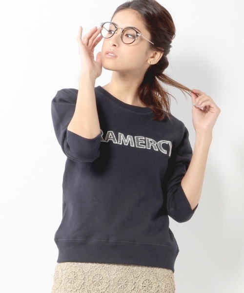 Jewel Changes（ジュエルチェンジズ）の「▲▼JC 裏毛 スパンコール刺繍 7/SL / スウェット（Tシャツ/カットソー・レディース・グレー/ネイビー・フリー）」の13枚目の写真