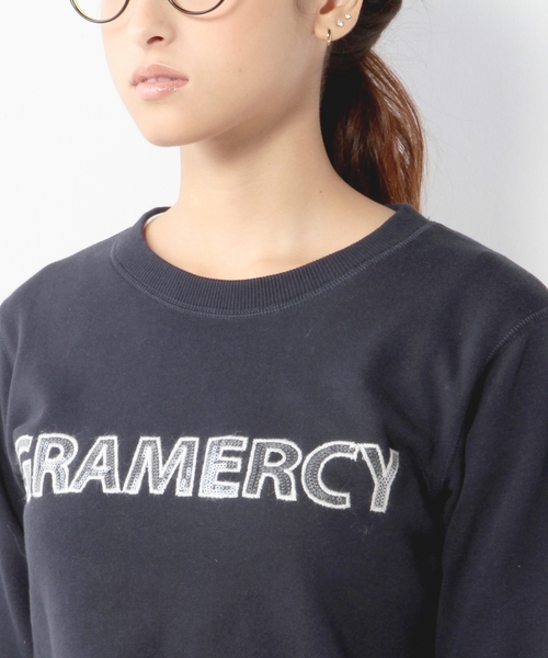 Jewel Changes（ジュエルチェンジズ）の「▲▼JC 裏毛 スパンコール刺繍 7/SL / スウェット（Tシャツ/カットソー・レディース・グレー/ネイビー・フリー）」の7枚目の写真