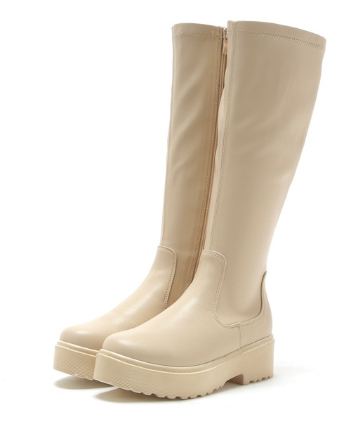 attagirl（アタガール）の「厚底トラックソールロングブーツ（ブーツ・レディース・ブラック/ダークブラウン/アイボリー/ブラウン・LL/S/M/L/3L）」の8枚目の写真