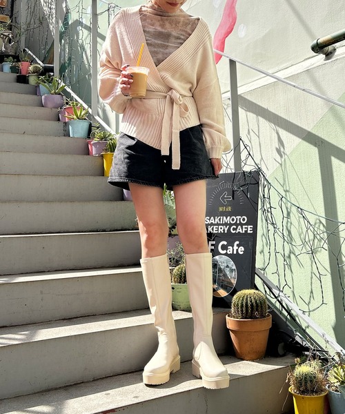 attagirl（アタガール）の「厚底トラックソールロングブーツ（ブーツ・レディース・ブラック/ダークブラウン/アイボリー/ブラウン・LL/S/M/L/3L）」の21枚目の写真