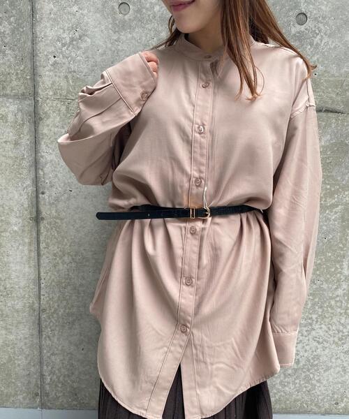 INGNI（イング）の「バンドカラー／シャツ（シャツ/ブラウス・レディース・オフホワイト/スミクロ/モカ・M）」の14枚目の写真