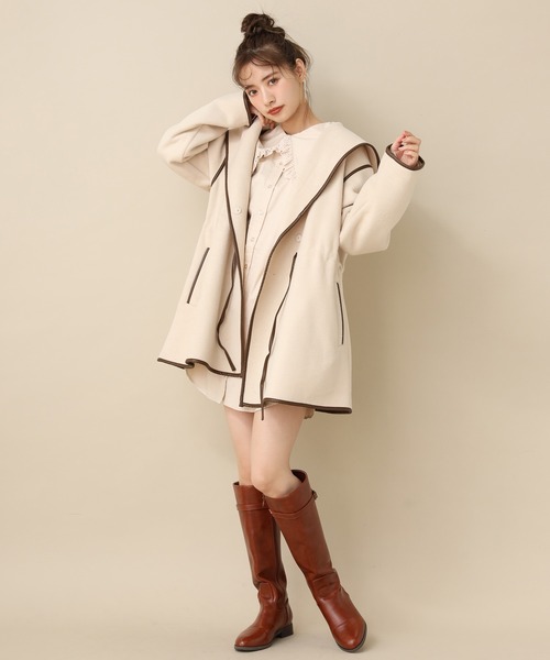 one after another NICE CLAUP（ワンアフターアナザーナイスクラップ）の「大きなレースフリル衿ブラウス（シャツ/ブラウス・レディース・オフホワイト/モカ/ベージュ・FREE）」の7枚目の写真