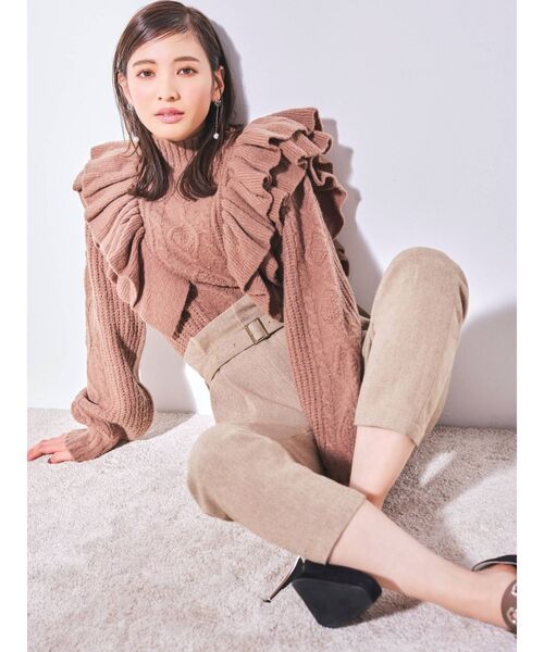 RESEXXY（リゼクシー）の「細ベルトテーパードパンツ（その他パンツ・レディース・ベージュ/ブラウン・FREE）」の11枚目の写真