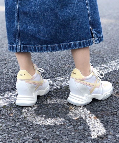 ASH（アッシュ）の「【INTENSE】インヒールチャンキースニーカー（スニーカー・レディース・ホワイト×ピンク/ホワイト×ブルー/アイボリー・38/35/36/37/39）」の8枚目の写真