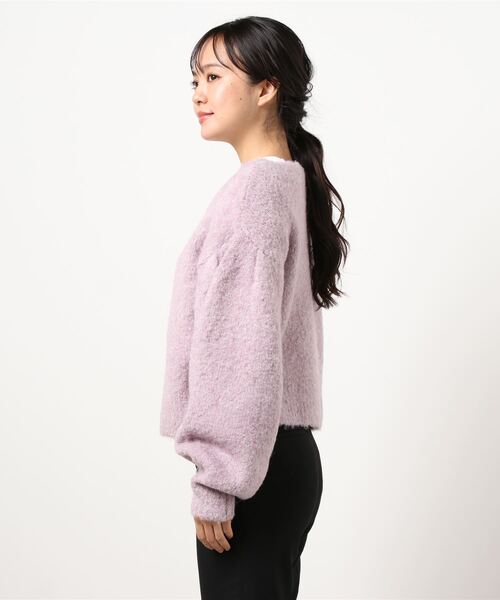 Cheek(チーク)の「MIXパワショルニットカーディガン(ニット/セーター・レディース・ベージュ/サックスブルー/ラベンダー・MEDIUM)」の4枚目の写真