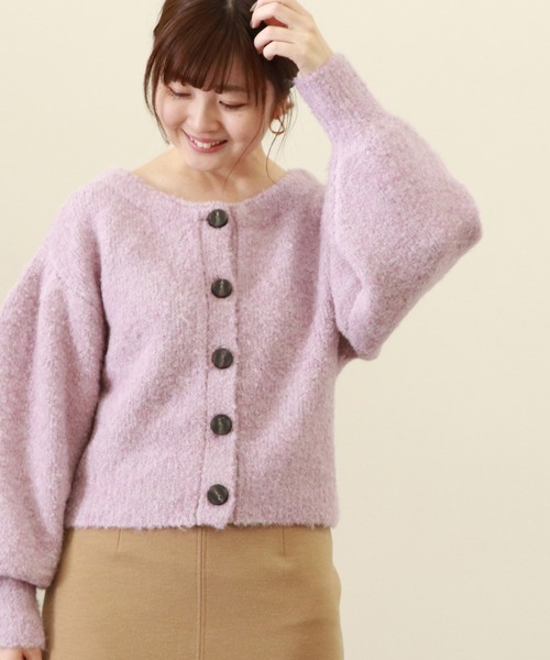 Cheek(チーク)の「MIXパワショルニットカーディガン(ニット/セーター・レディース・ベージュ/サックスブルー/ラベンダー・MEDIUM)」の3枚目の写真