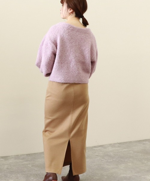Cheek(チーク)の「MIXパワショルニットカーディガン(ニット/セーター・レディース・ベージュ/サックスブルー/ラベンダー・MEDIUM)」の11枚目の写真