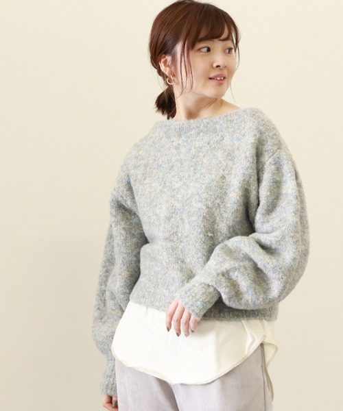 Cheek(チーク)の「MIXパワショルニットカーディガン(ニット/セーター・レディース・ベージュ/サックスブルー/ラベンダー・MEDIUM)」の12枚目の写真