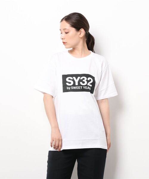 【セール】SY32 by SWEET YEARS/BOXロゴT（Tシャツ/カットソー）｜SY32 by SWEET YEARS（エスワイサーティトゥバイスィートイヤーズ）