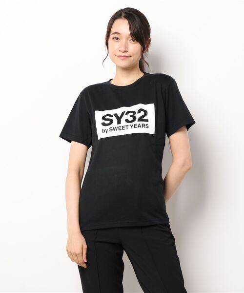 【セール】SY32 by SWEET YEARS/BOXロゴT（Tシャツ/カットソー）｜SY32 by SWEET YEARS（エスワイサーティトゥバイスィートイヤーズ）