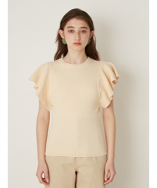 LILY BROWN（リリーブラウン）の「ラッフルフリルニットトップス