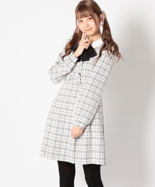 ダブスタ オリジナル楊柳ラメストライププリントワンピース 鈴木愛理着用 ダブスタ オリジナル楊柳ラメストライププリントワンピース 鈴木