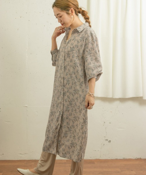 NEW YORKER 花柄シャツワンピース 半袖 アイボリー ITEMS URBANRESEARCH（アイテムズ アーバンリサーチ）の「花柄