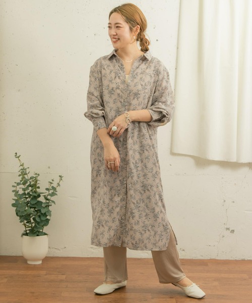 Urbanresearch アイテムズ アーバンリサーチ のファッション Items シャツワンピース 花柄シャツワンピース シャツワンピース Items ワンピース ドレス セール