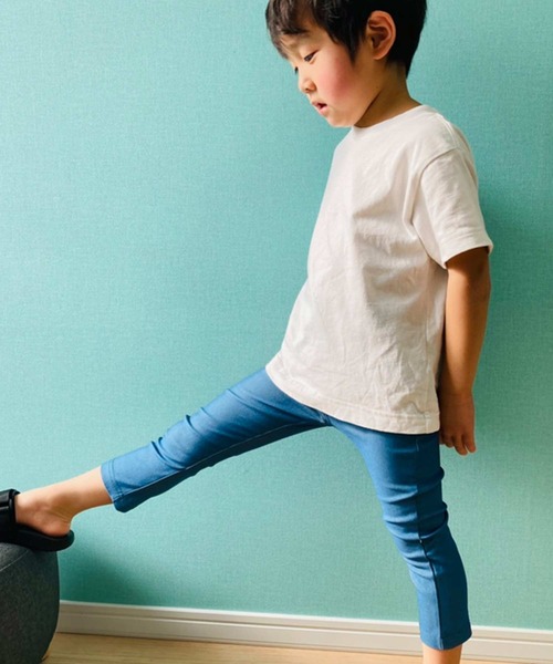 THE CASUAL(カジュアル)の「スーパーストレッチ 7分丈 スキニーパンツ キッズ(その他パンツ・キッズ・チャコール/ブルー系その他2/ロイヤルブルー/ホワイト/ブラック/杢グレー/グレー系その他/モカ/カーキ/ネイビー/ブルー系その他/イエロー・100cm/110cm/120cm/130cm/140cm/150cm/160cm)」の10枚目の写真