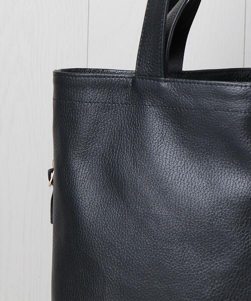 5525Gallery（ゴーゴーニーゴーギャラリー）の「＜5525gallery＞LEATHER TOTE BAG/バッグ（トートバッグ・メンズ・ブラック/ベージュ・FREE）」の10枚目の写真