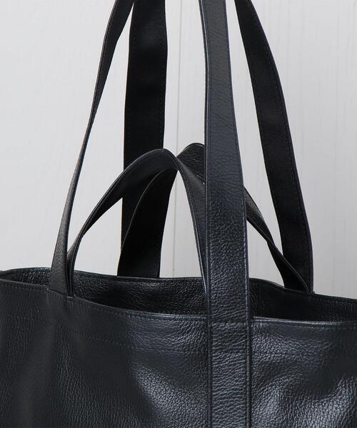 5525Gallery（ゴーゴーニーゴーギャラリー）の「＜5525gallery＞LEATHER TOTE BAG/バッグ（トートバッグ・メンズ・ブラック/ベージュ・FREE）」の9枚目の写真