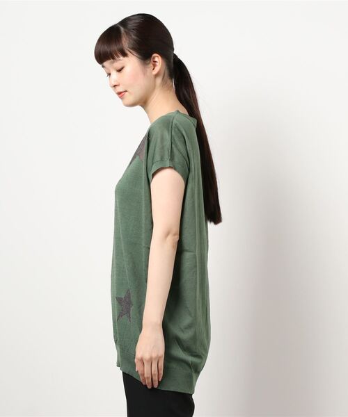 INTERPLANET（インタープラネット）の「ハーフツイストスターＪＱ　プルオーバー（ニット/セーター・レディース・カーキ/チャコールグレー/アイボリー・FREE）」の4枚目の写真