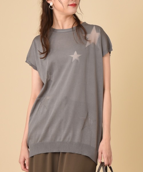 INTERPLANET（インタープラネット）の「ハーフツイストスターＪＱ　プルオーバー（ニット/セーター・レディース・カーキ/チャコールグレー/アイボリー・FREE）」の3枚目の写真