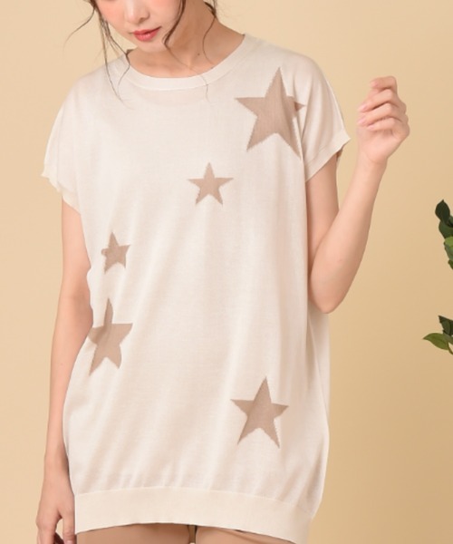 INTERPLANET（インタープラネット）の「ハーフツイストスターＪＱ　プルオーバー（ニット/セーター・レディース・カーキ/チャコールグレー/アイボリー・FREE）」の2枚目の写真