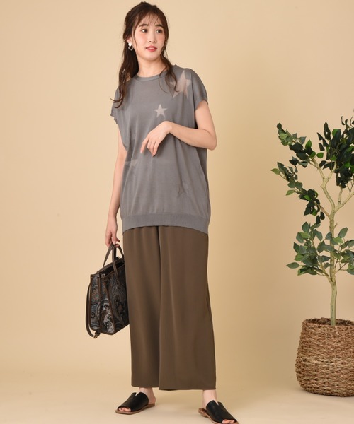 INTERPLANET（インタープラネット）の「ハーフツイストスターＪＱ　プルオーバー（ニット/セーター・レディース・カーキ/チャコールグレー/アイボリー・FREE）」の9枚目の写真