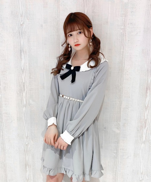 ROJITA（ロジータ）の「フリル配色ワンピース（ワンピース・レディース・ブラック/グレー/ピンク・FREE）」の19枚目の写真