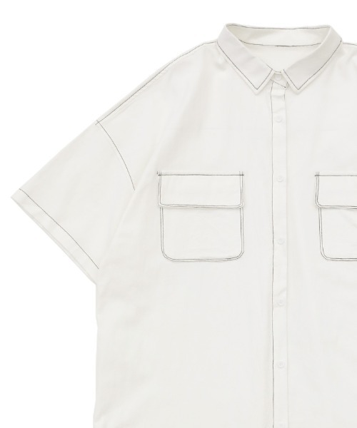 select MOCA(セレクトモカ)の「2021 SS ダブルポケットステッチデザインシャツ(シャツ/ブラウス・レディース・オフホワイト/ライトグリーン/ラベンダー・FREE)」の11枚目の写真