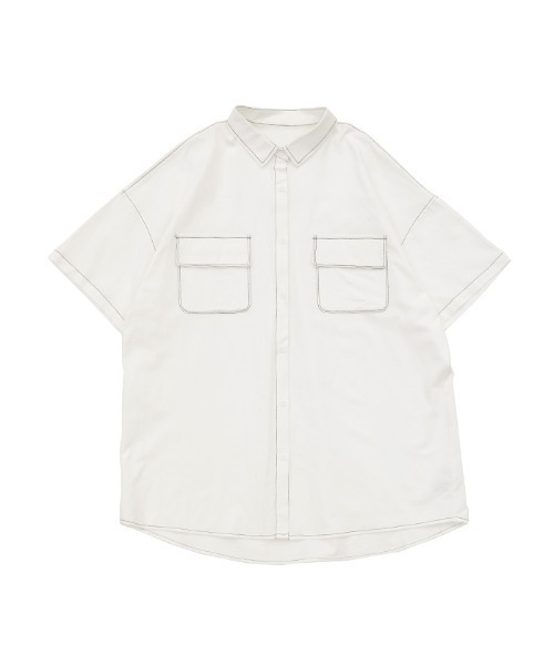 select MOCA(セレクトモカ)の「2021 SS ダブルポケットステッチデザインシャツ(シャツ/ブラウス・レディース・オフホワイト/ライトグリーン/ラベンダー・FREE)」の12枚目の写真