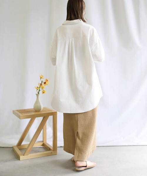 select MOCA(セレクトモカ)の「2021 SS ダブルポケットステッチデザインシャツ(シャツ/ブラウス・レディース・オフホワイト/ライトグリーン/ラベンダー・FREE)」の13枚目の写真