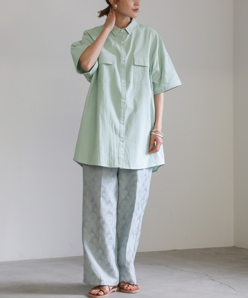 select MOCA(セレクトモカ)の「2021 SS ダブルポケットステッチデザインシャツ(シャツ/ブラウス・レディース・オフホワイト/ライトグリーン/ラベンダー・FREE)」の18枚目の写真