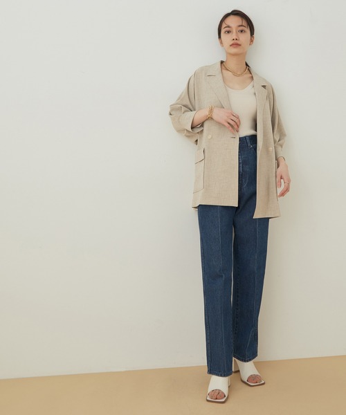 ADAM ET ROPE'（アダムエロペ）の「【セットアップ対応】ドルマンシャツジャケット（ナイロンジャケット・レディース・キナリ/ベージュ/ミント・FREE）」の17枚目の写真