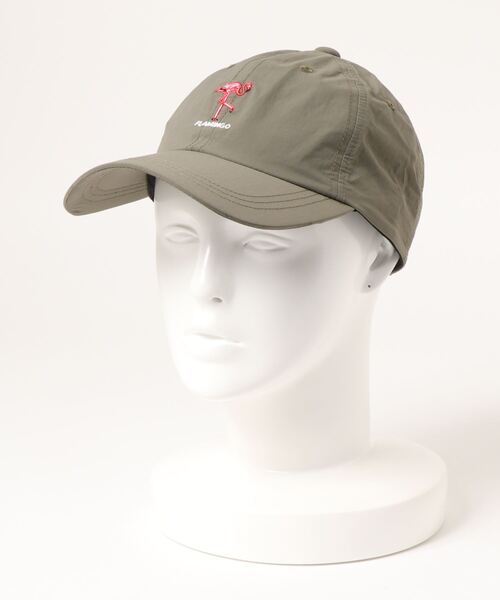 koe（コエ）の「RUBEN フラミンゴナイロンキャップ（キャップ・レディース・ブラック/マスタード/カーキ・FREE）」の2枚目の写真