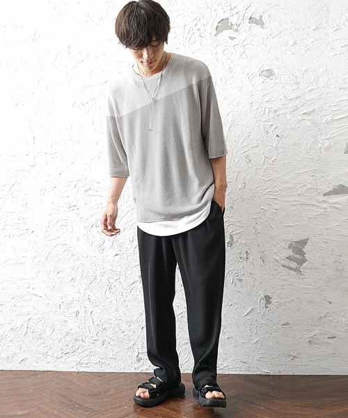 MinoriTY(マイノリティ)の「【MinoriTY】プリーツテーパードパンツ イージーパンツ テーパードパンツ メンズ 無地 秋服 夏服 スラックス ワイドパンツ チノパン(チノパンツ・メンズ・ブラック/アイボリー/ベージュ/ブルー/グレイッシュベージュ/グレー/ブラック系その他/ブルーグリーン・L/M/S)」の12枚目の写真