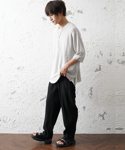 MinoriTY(マイノリティ)の「【MinoriTY】プリーツテーパードパンツ イージーパンツ テーパードパンツ メンズ 無地 秋服 夏服 スラックス ワイドパンツ チノパン(チノパンツ・メンズ・ブラック/アイボリー/ベージュ/ブルー/グレイッシュベージュ/グレー/ブラック系その他/ブルーグリーン・L/M/S)」の11枚目の写真