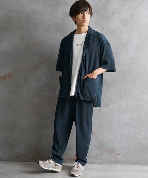 MinoriTY(マイノリティ)の「【MinoriTY】プリーツテーパードパンツ イージーパンツ テーパードパンツ メンズ 無地 秋服 夏服 スラックス ワイドパンツ チノパン(チノパンツ・メンズ・ブラック/アイボリー/ベージュ/ブルー/グレイッシュベージュ/グレー/ブラック系その他/ブルーグリーン・L/M/S)」の22枚目の写真