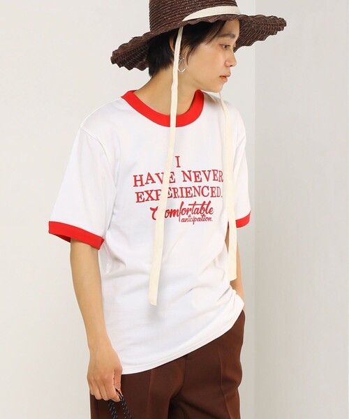 FREAK'S STORE（フリークスストア）の「VINTAGEリンガーTEE/ヴィンテージリンガーTシャツ（Tシャツ/カットソー・レディース・ネイビー/レッド・ﾌﾘ-）」の7枚目の写真