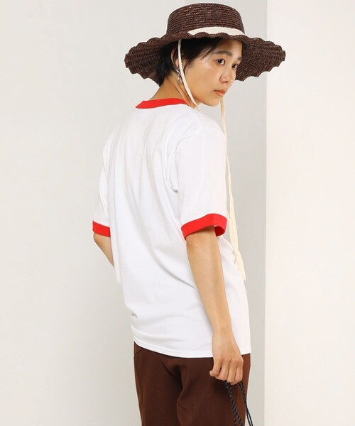 FREAK'S STORE（フリークスストア）の「VINTAGEリンガーTEE/ヴィンテージリンガーTシャツ（Tシャツ/カットソー・レディース・ネイビー/レッド・ﾌﾘ-）」の5枚目の写真