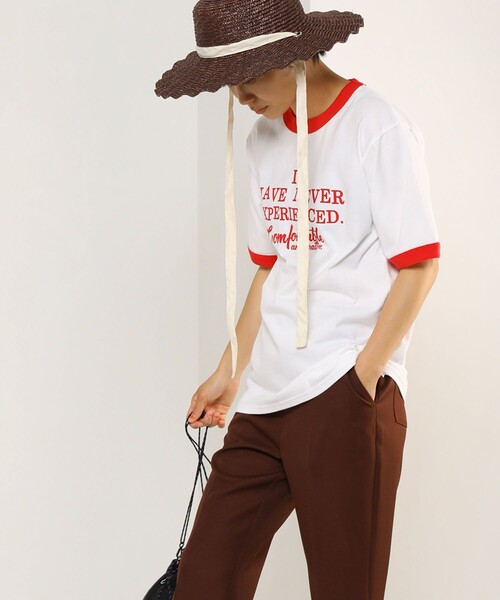 FREAK'S STORE（フリークスストア）の「VINTAGEリンガーTEE/ヴィンテージリンガーTシャツ（Tシャツ/カットソー・レディース・ネイビー/レッド・ﾌﾘ-）」の15枚目の写真