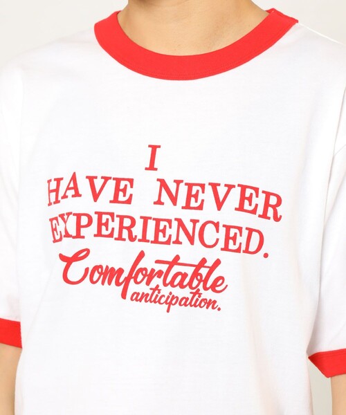 FREAK'S STORE（フリークスストア）の「VINTAGEリンガーTEE/ヴィンテージリンガーTシャツ（Tシャツ/カットソー・レディース・ネイビー/レッド・ﾌﾘ-）」の4枚目の写真