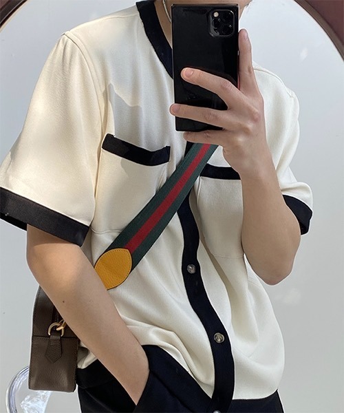 WESTBOY（ウエストボーイ）の「【WB ORIGINALS】No-collar Half-sleeve Shirt WO21S404TP（シャツ/ブラウス・メンズ・ホワイト/ブラック・S/M/L）」の3枚目の写真