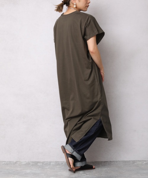 ap retro(アプレトロ)の「フレンチスリーブカットワンピース【ZOZO限定アイテム】(ワンピース・レディース・チャコールグレー/ライトブルー/ブラック/ベージュ/カーキ/アイボリー/ブルーグリーン/ライトベージュ・FREE)」の7枚目の写真