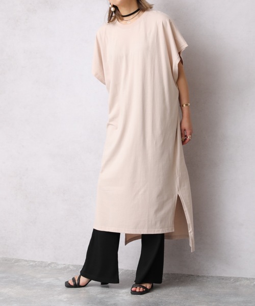 ap retro(アプレトロ)の「フレンチスリーブカットワンピース【ZOZO限定アイテム】(ワンピース・レディース・チャコールグレー/ライトブルー/ブラック/ベージュ/カーキ/アイボリー/ブルーグリーン/ライトベージュ・FREE)」の6枚目の写真